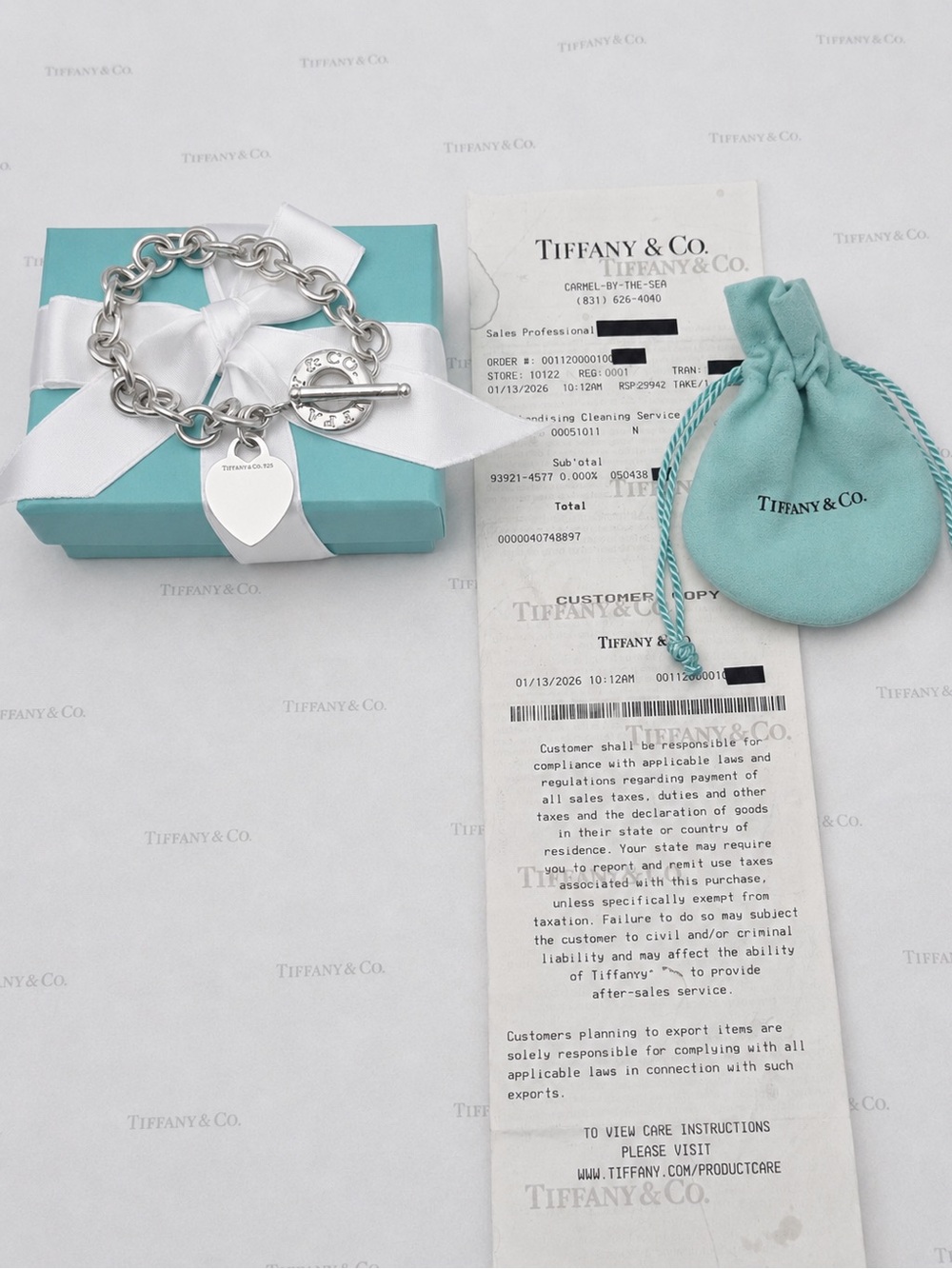 Tiffany & Co. Heart Tag Charm Toggle Bracelet Sterling Silver 925 Gift Box Pouch - Picture 10 of 11